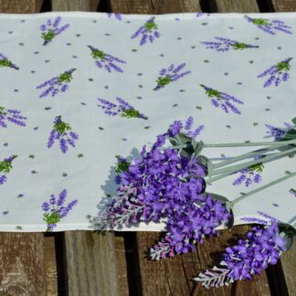 Asztali futó - levendula csokros terítő
