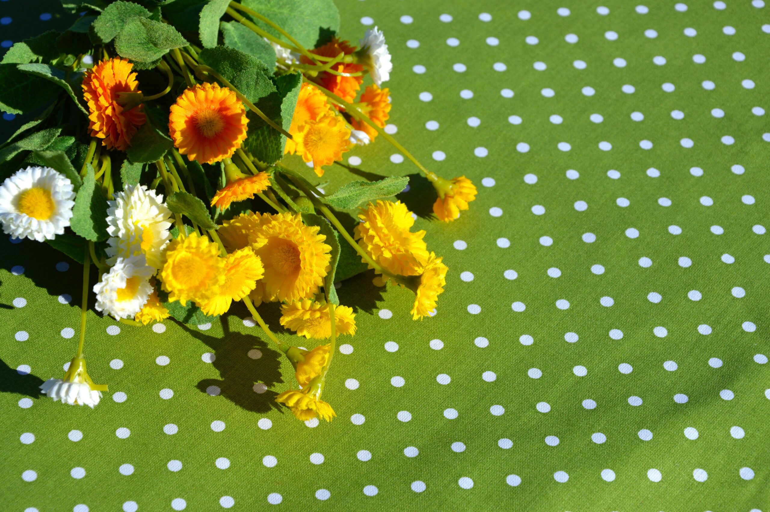 Zöld pöttyös konyhai textilek - mert ez illik a konyhánkba